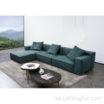 Sillón tapizado de cuero y otomano para muebles de sala de estar de exposición de oficina